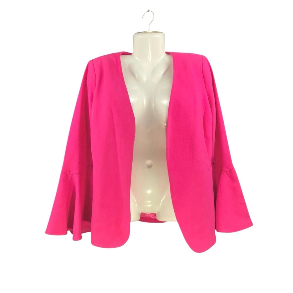 Philosophy Republic Clothing Women's Hot Pink Open Front Bell Sleeve Jacket SZ 8